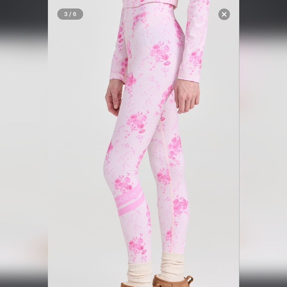 Bogner X LoveShackFancy Fire & Ice Lovely Base Layer Pants sz XXS Magenta Glow - Picture 10 of 16